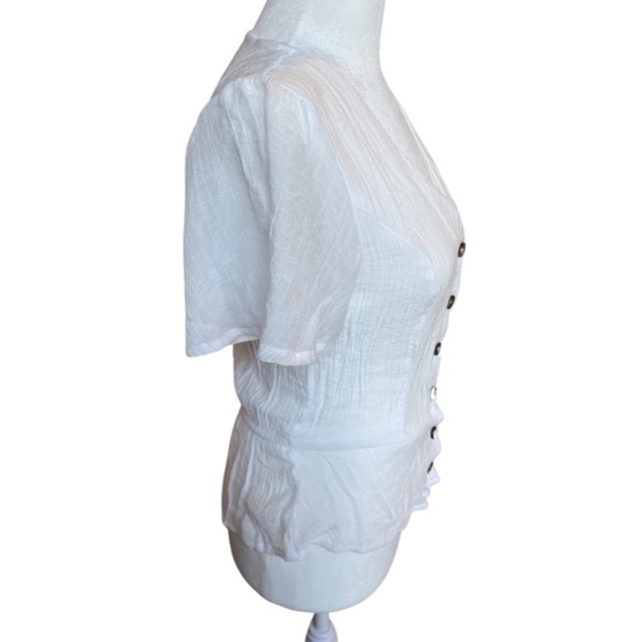 Lily White 90’s style tunic blouse S - Picture 2 of 5